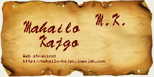 Mahailo Kajgo vizit kartica